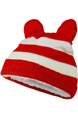 Apollo Feest baby muts - Warme babymuts carnaval - Rood-wit - one size - one size - Baby muts oeteldonk - Carnaval - Feestartikelen - Party