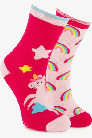 Scapino 2 paar kinder antislip sokken met unicorns