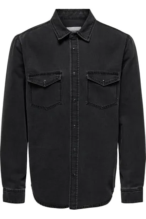 Only & Sons Heren Overhemd Broeken ONSBANE DENIM Fit Grijs Volwassenen