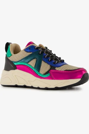 Blue Box Meisjes dad sneakers met metallic details -