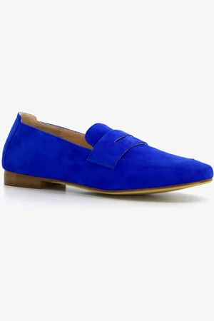 Hush Puppies Suede dames loafers kobalt
