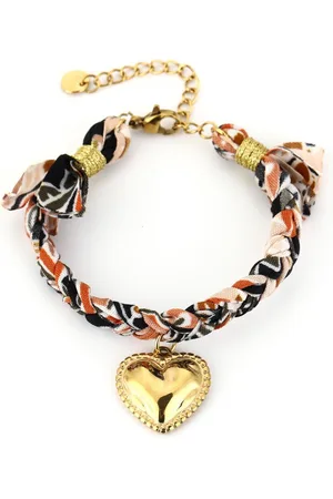 MICHELLE Stoffen armband gevlochten | Heart | - Liefde - Valentijn
