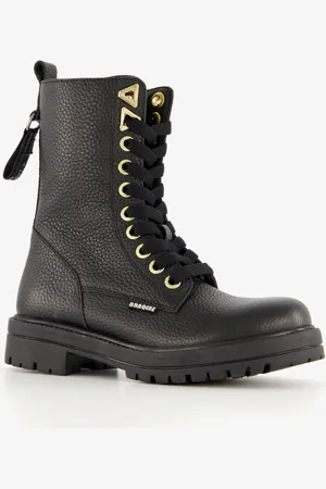 Braqeez Leren meisjes veterboots