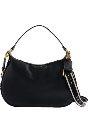Ted Baker Leren Schoudertas Esiah Webbing Slouchy Leather Hobo Bag Zwart