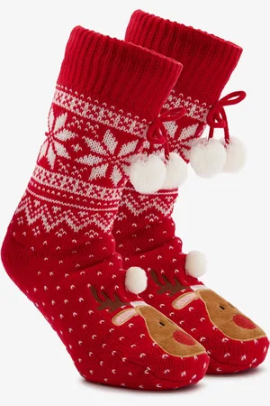 Scapino 1 paar dames kerst huissokken met rendier - - 100% Acryl - Extra zacht
