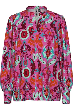 Pieces® Blouse Pcashley Ls Shirt Wvn D2d 17141357 Fuchsia Pink/graphic Pink Dames