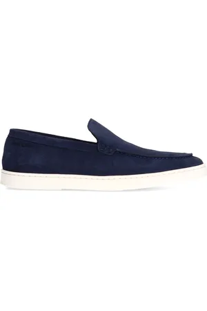 Van Lier Heren - Navy blauwe suède loafers
