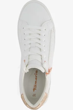 Tamaris Dames sneakers met rosékleurige details - - Uitneembare zool