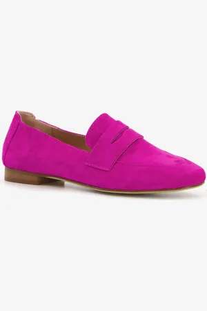 Hush Puppies Suede dames loafers fuchsia
