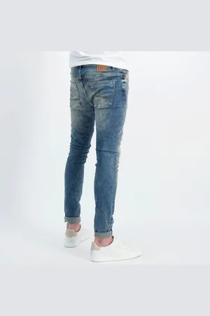Cars Heren Jeans - Super Skinny - Damaged Look - Stretch - Lengte 34 - Aron - Denim