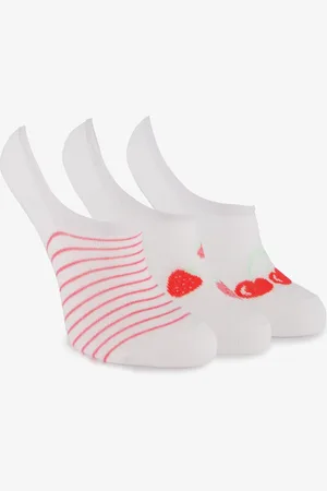 Scapino 3 paar invisible kinder sokken rood
