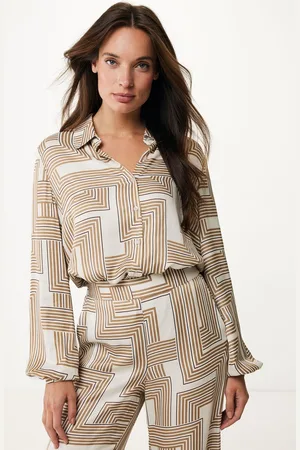 Mexx Graphic Blouse Beige Dames
