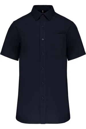 Kariban Heren poplin overhemd korte mouwen K543 - - L