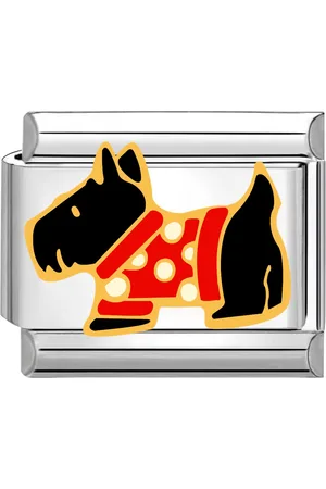 quiges Schakel - Bedel - 9mm - charms - Kleurrijk - Schotse Terrier - Geschikt voor - Nomination- armband - Schakelarmband - italy bedels armband