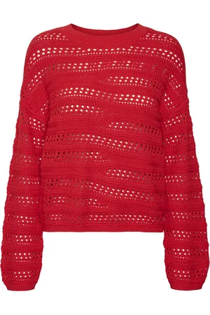 VERO MODA Trui Vmlilja Ls O-neck Pullover Ga 10321472 Fiery Red Dames