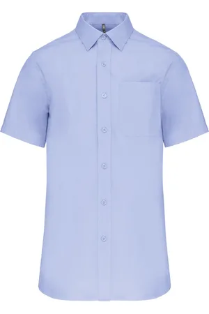 Kariban Heren poplin overhemd korte mouwen K543 - - L