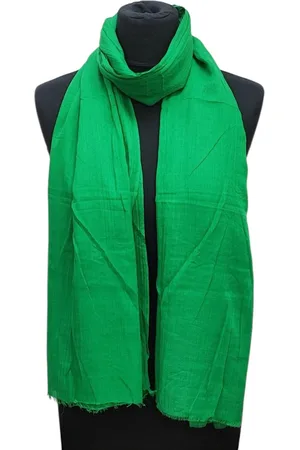 Merkloos Lange Dunne Sjaal - Effen - Groen - 180 x 95 cm (23977#)