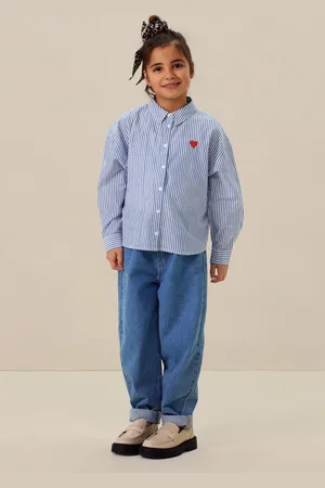 Sissy-Boy Blauwe gestreepte blouse met hartje