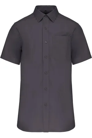 Kariban Heren poplin overhemd korte mouwen K543 - - XL