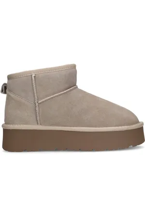 Sacha Dames - suède enkelboots met plateau zool