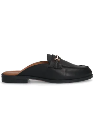 Sacha Dames - Zwarte leren slip on loafers