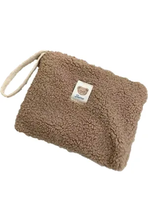 Merkloos Teddy Make-up Tas - Make Up Organizer - Etui - Tasje voor Make-up - Reistas - Skincare Organizer - Reis Toilettas - Makeup Organizers - Cosmetica Tas - Stoffen Tasje - Ook Voor Kwasten