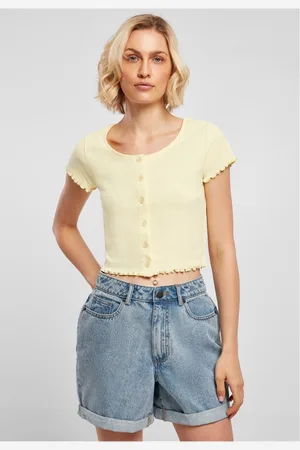 Urban classics Cropped Button rib Crop top - XL