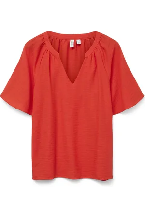 VERO MODA VMVICTORIA S/S V-NECK TOP WVN BTQ GA - Dames - Blouses