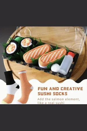 Merkloos Sushi Sokken - Sushi Socks - 2 paar - Sushi - Sokken - Sushi lover - Sokken sushi roll - grappige sokken - Lollige sokken - Unisex