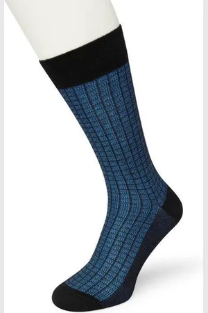 Bonnie Doon Tencel Sokken Heren Zwart/Blauw maat 43/46 - Licht, Ademend, Soepel - Zeer Comfortabel en Zacht - Zakken niet af - Zakelijke sokken - Business Line - Antibacteriële Werking - Milieubewust - - BL202101.137