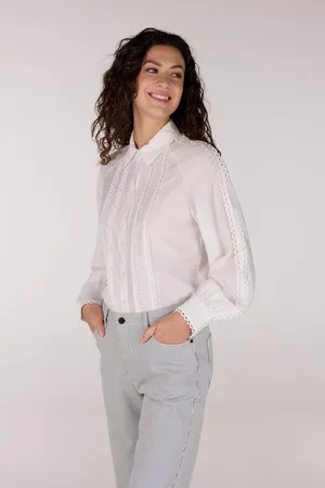 Jansen Amsterdam Indi Blouse Fs 793 Long Sleeve Lace Tape Blouses Dames -