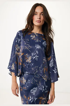Mexx Allover Print Blouse Navy Dames