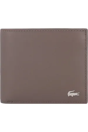Lacoste Leren Portemonnee FG Billfold & Coin Taupe