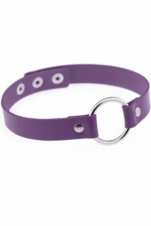 KIMU Choker Ring - Pu Leer Collar Ketting Halsband Festival