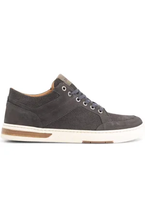 Travelin Oakham - Lage heren sneakers - 100% leer - Donkergrijs