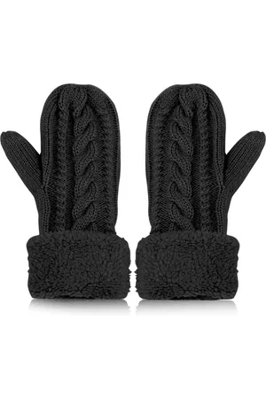 Merkloos Vingerloze winterhandschoenen voor dames en kinderen outdoor snowboarden - zwart M .