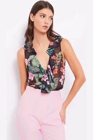 Gaudi Floral georgette top 411FD45020 Black