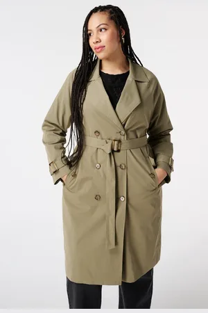 MS Mode Jas Trenchcoat met tortoise details