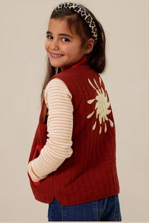 Sissy-Boy Rood quilted gilet met embroidery