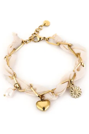 MICHELLE Stoffen schakelarmband gevlochten | LOVE | - Liefde - Valentijn - Cadeau