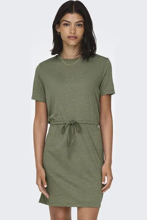 JDY Jacqueline de Yong Jurk dalila S/s String Dress Jrs Noos 15315081 Deep Lichen Gre/melange Dames