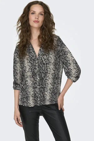 JDY ZOEY L/S V NECK BUTTON SHIRT JRS ATK Dames Blouse