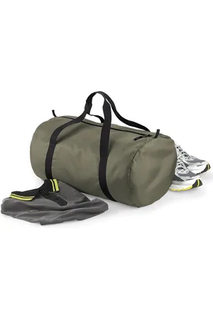 BagBase Senvi - Opvouwbare Reistas - Kleur: Olive/Zwart (32 liter) (Waterafstotend)