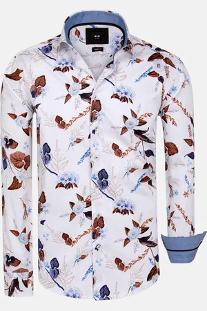 Wam Denim Overhemd Lange Mouw Camburn White Floral Print
