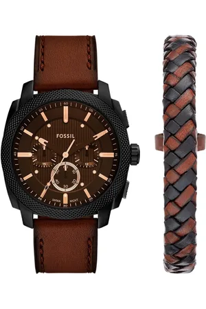 Fossil Machine FS6102SET Horloge - Leer - - Ø 44 mm
