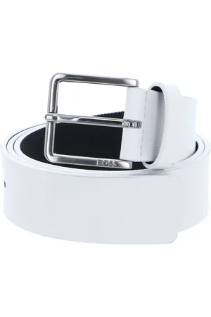 HUGO BOSS Leren Riem Ther-Tx_Sz35 Leather Belt W85 Wit