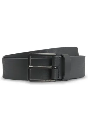 HUGO BOSS Leren Riem Ther-Tx_Sz35 Leather Belt W115 Donkergrijs