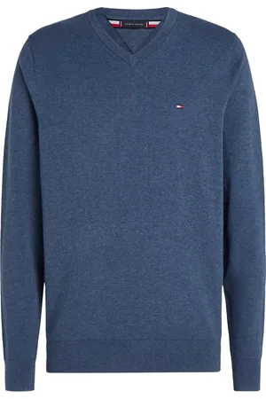 Tommy Hilfiger Heren pullover Katoenen - middenblauw melange