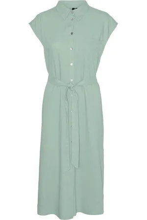 VERO MODA VMMYMILO SL CALF SHIRT DRESS WVN GA - Dames - Maxi jurken