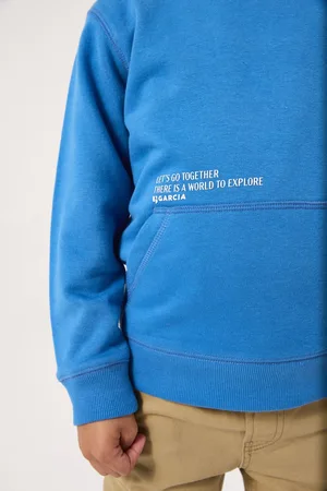 Garcia Jongens Text print Sweater Blauw Long mouw